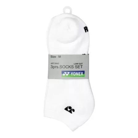 Yonex Low Cut Socks 8443 3-Pack White