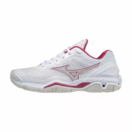 Mizuno Wave Stealth V Women White/Persian Red