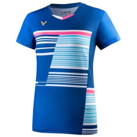 Victor-Dame-T-Shirt-T-16000B-Blaa-Badminton-Traening-p